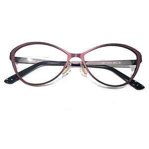 Roger Carla COL 4 Purple Metal Black Oval Cat Eye Eyeglasses 52-15